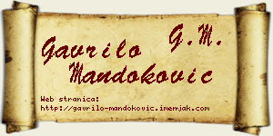 Gavrilo Mandoković vizit kartica